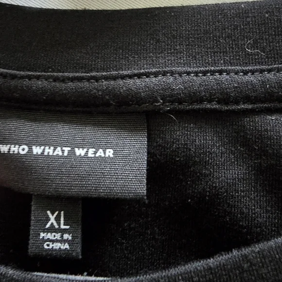 Who What Wear Dress Size XL Black Tiered Midi 3/4 Sleeve Puff Sleeve, Pockets - Picture 7 of 9